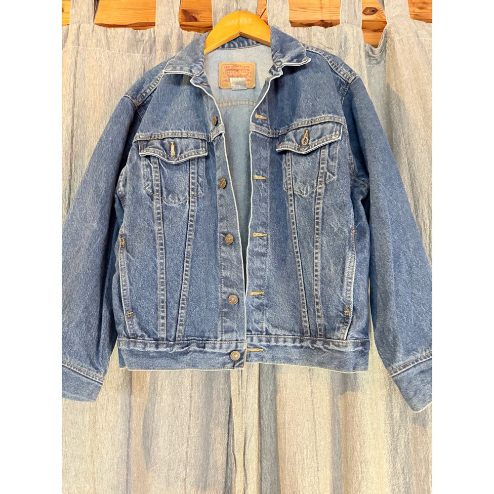 Levi Strauss Co Original Quality Denim Jean Jacket Classic Blue Large - Picture 1 of 7